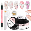 SUPWEE 3D Sculpting Gel for Nail Art | 60g Pearl White Builder Gel with Chrome Powder