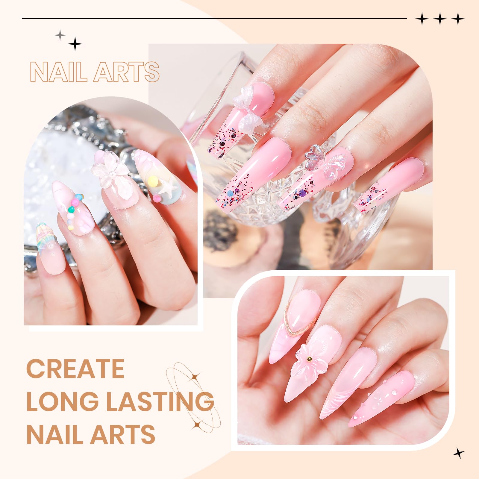 SUPWEE 3D Gel Nail Art Kit — Non-Stick Builder Gels for Extensions, Carving & DIY