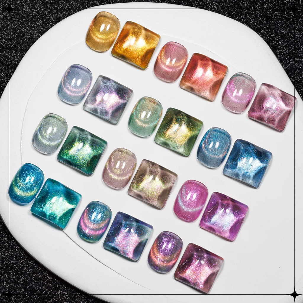 SUPWEE Cat Eye Gel Polish Kit — 12 Magnetic Colors with Stick for Galaxy Cat Eye Nails