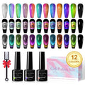 SUPWEE Cat Eye Gel Nail Polish Set — 12 Colors with Magnetic Lamp for Home Manicure