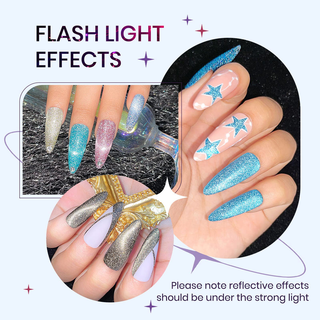 SUPWEE Reflective Cat Eye Gel Polish Set - 12 Colors with Magnet, 7ml Each