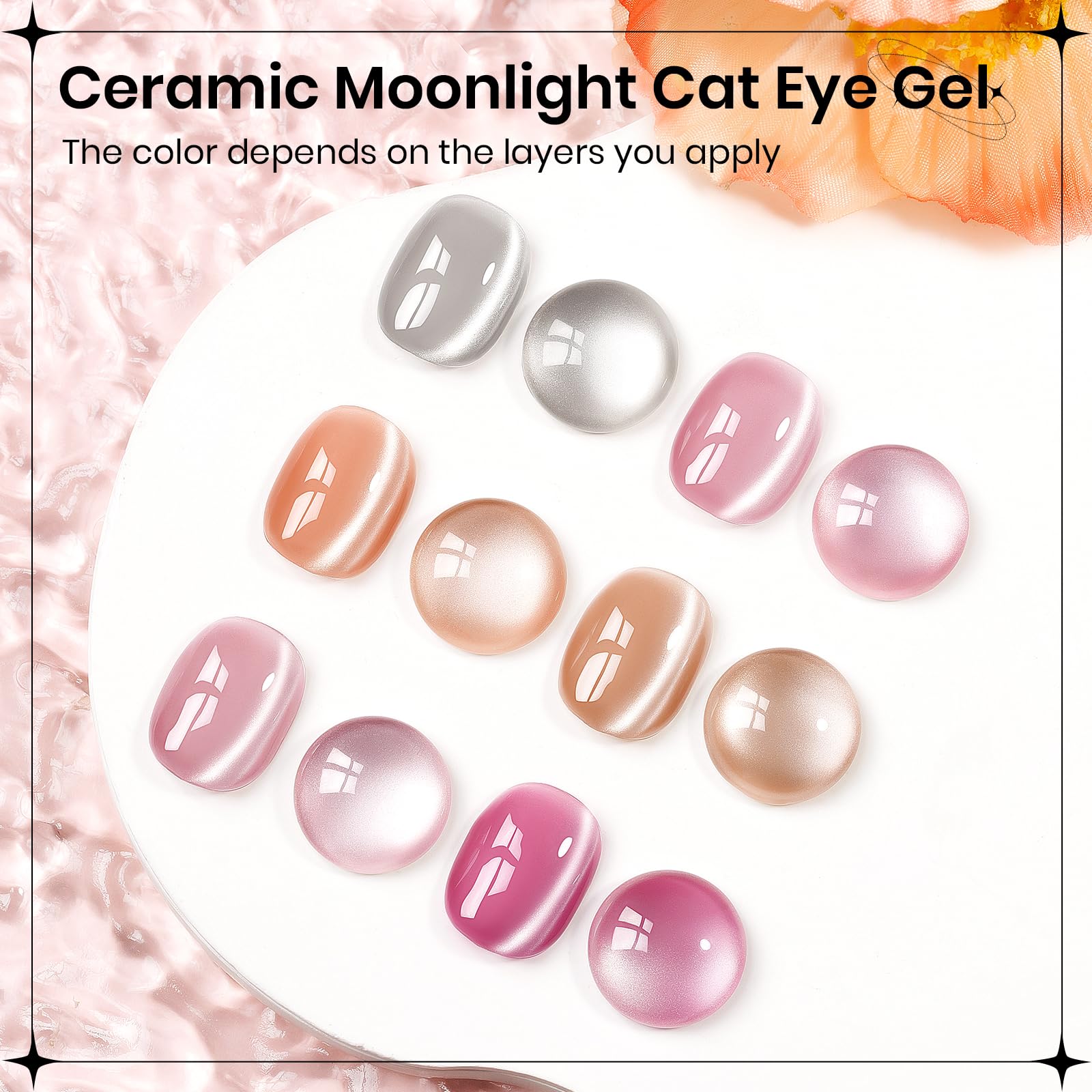 SUPWEE Cat Eye Gel Nail Polish Set – 6 Magnetic Colors, UV Lamp Cured