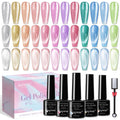 SUPWEE Cat Eye Gel Nail Polish – 12 Colors Silk Cateye Magnetic Gel Kit with Moonlight Shine