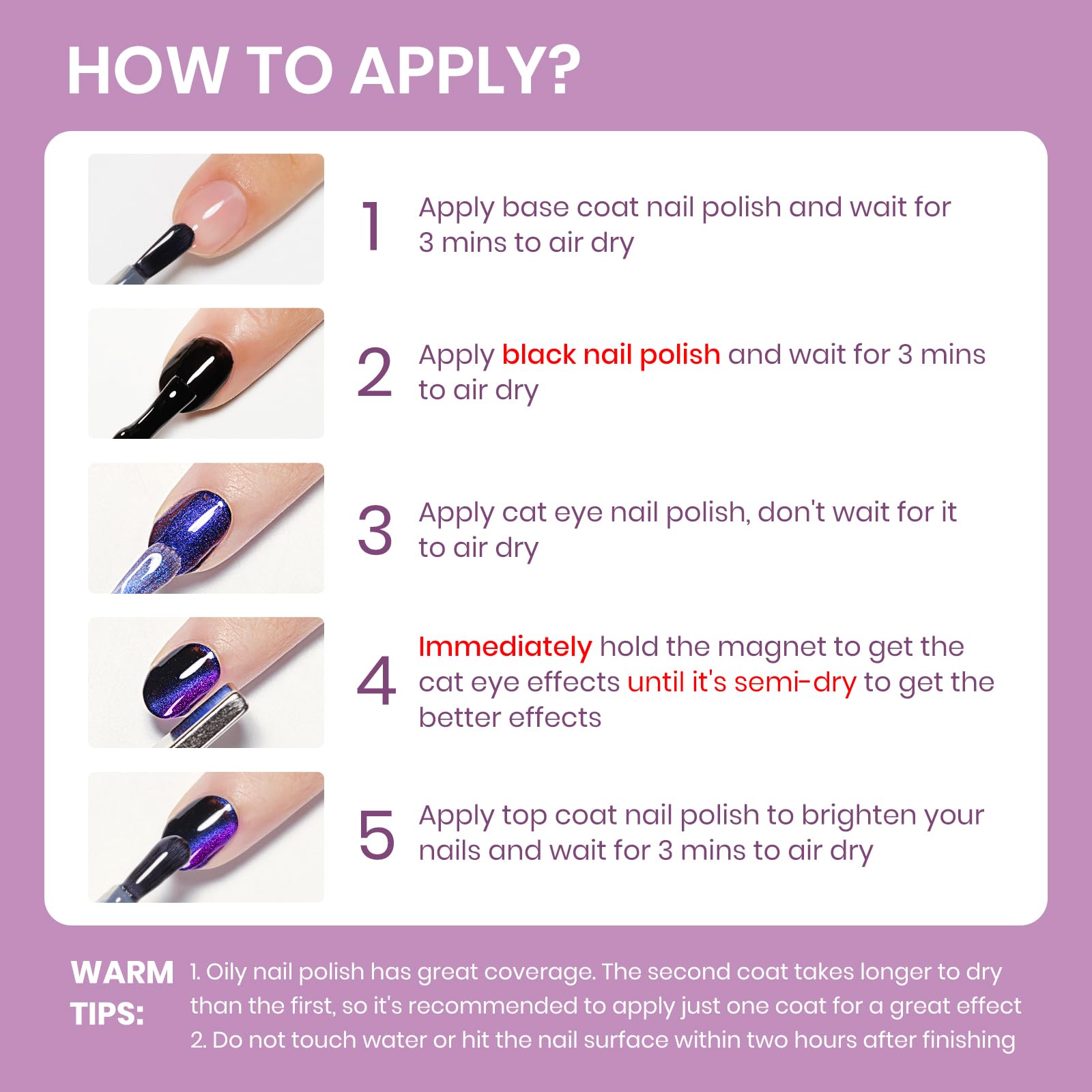 SUPWEE 9D Magnetic Cat Eye Nail Polish Set – Quick-Dry, No UV Lamp, High Gloss