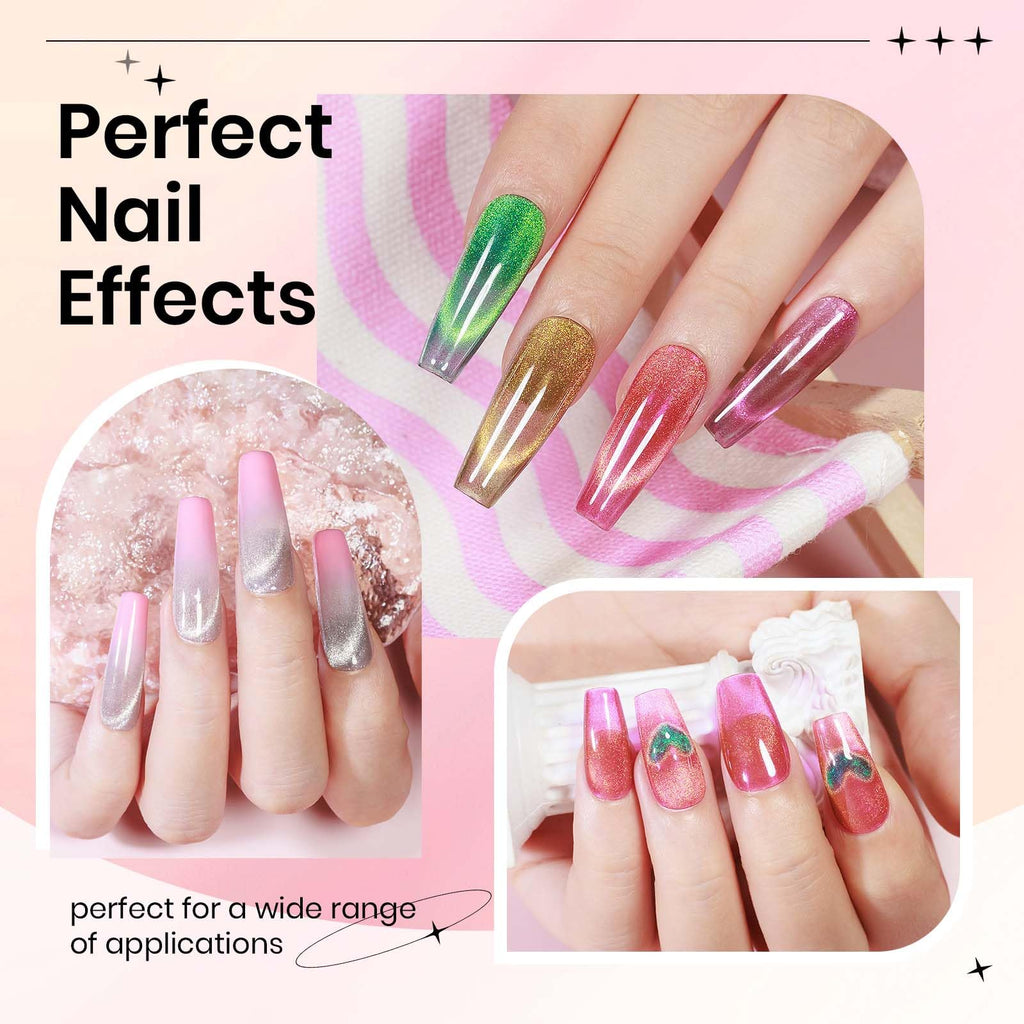SUPWEE Cat Eye Gel Nail Polish Set – 12 Colors + Magnetic Stick, Galaxy Effect