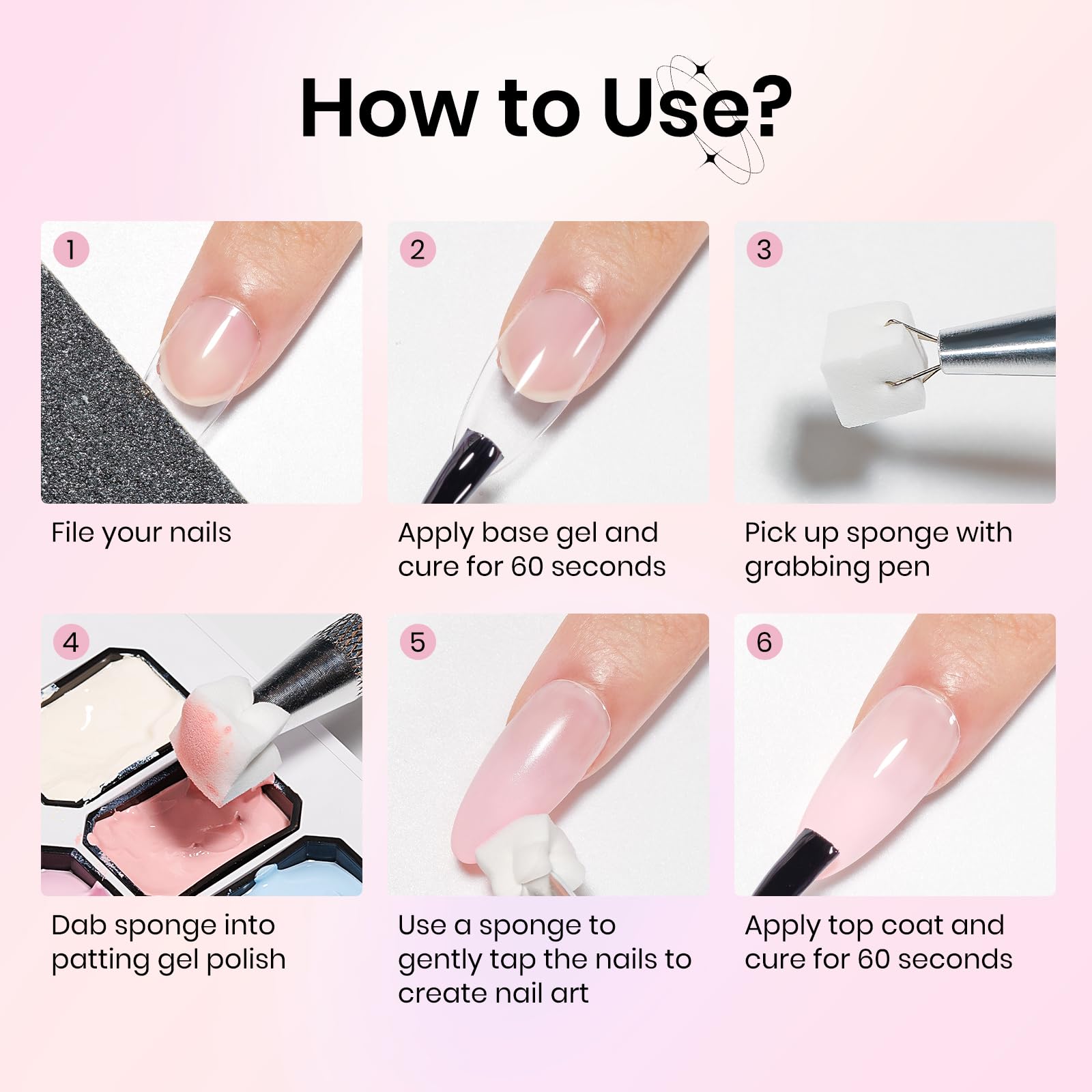 SUPWEE Ombre Gel Nail Polish Kit – 12-Color Gradient Set with Sponges & Tools