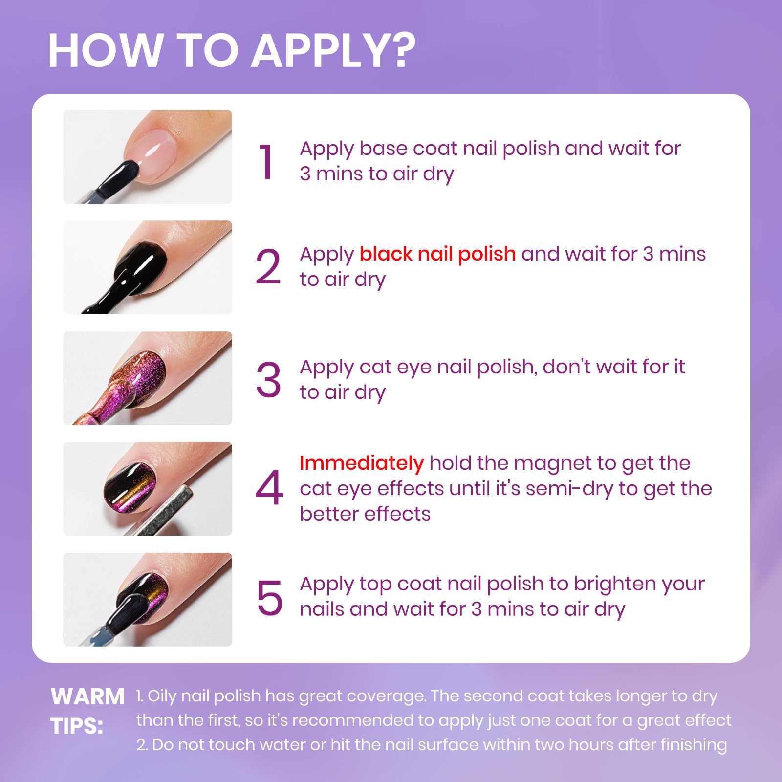 SUPWEE Magnetic Cat Eye Nail Polish Set – 12 Quick-Dry, Air-Dry, Non-Gel, Vegan