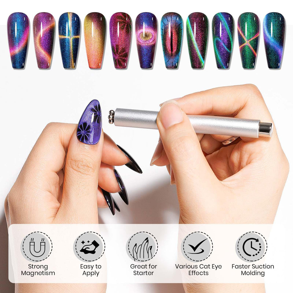 SUPWEE Cat Eye Magnet Kit – 4-Piece Nail Art Set for Cat Eye Gel Polish