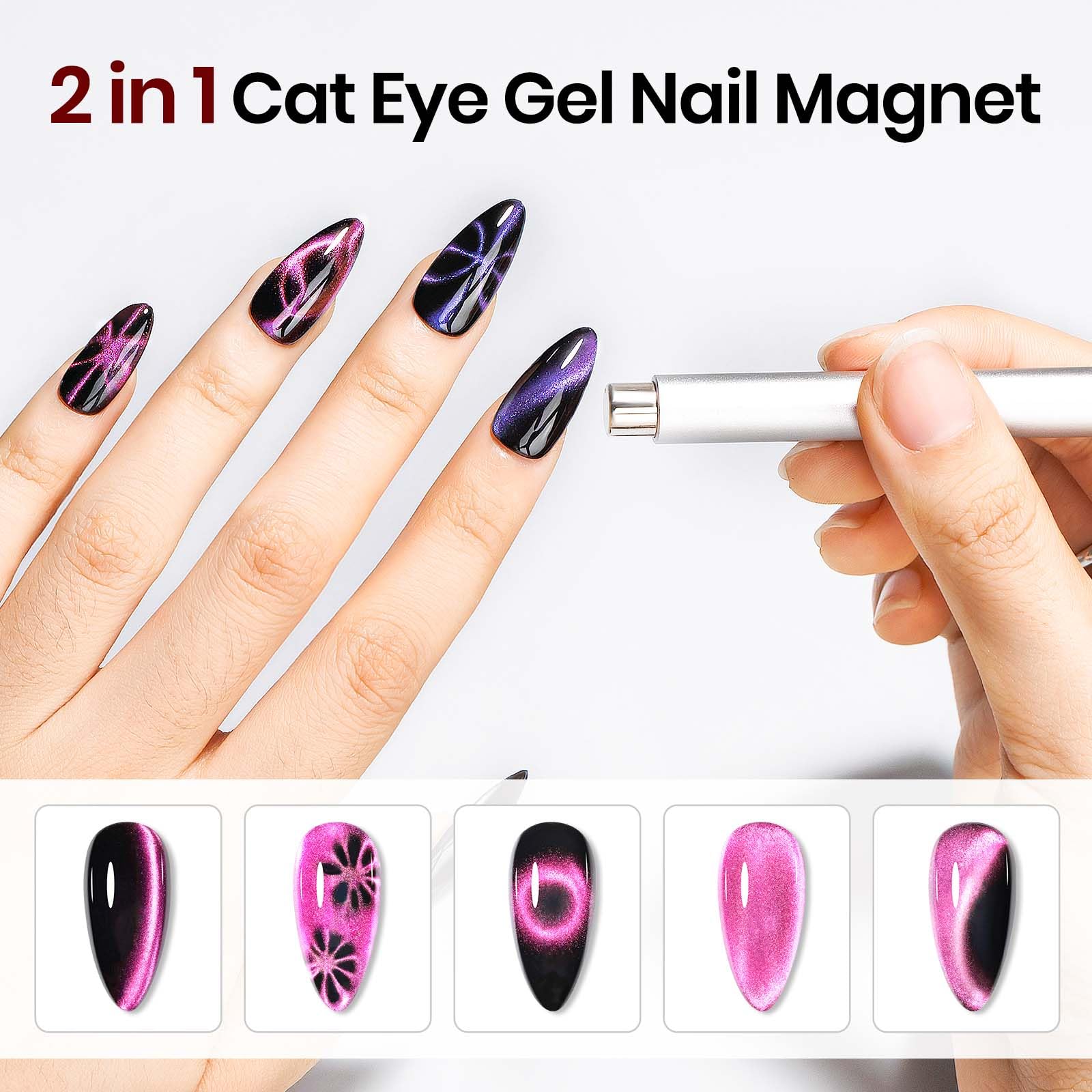 SUPWEE Cat Eye Magnet Kit – 4-Piece Nail Art Set for Cat Eye Gel Polish