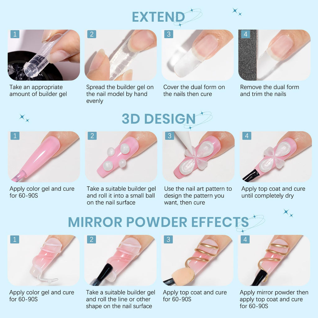 SUPWEE Sculpting Gel Kit – 3D Nail Art Builder Gel for Extensions
