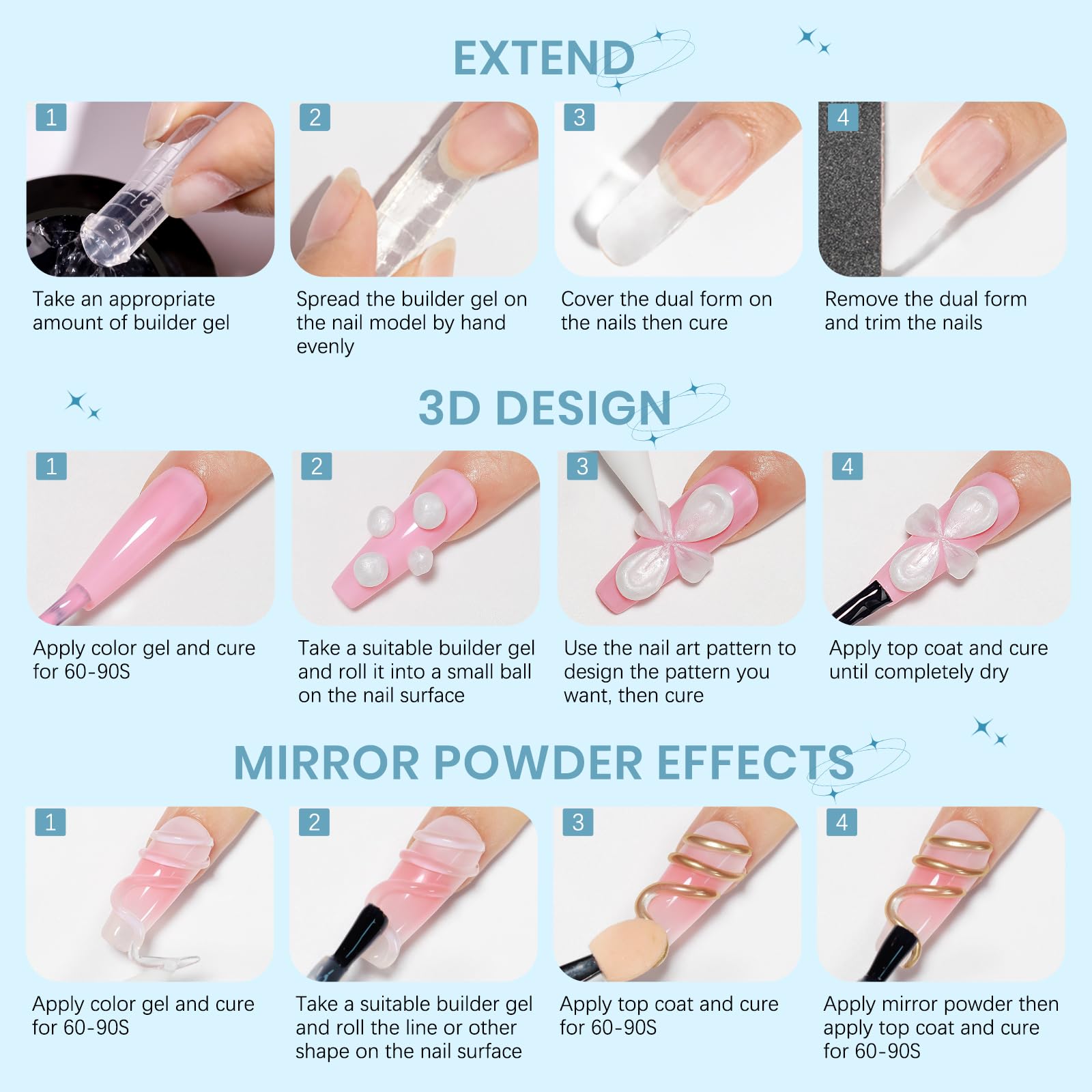SUPWEE Sculpting Gel Kit – 3D Nail Art Builder Gel for Extensions