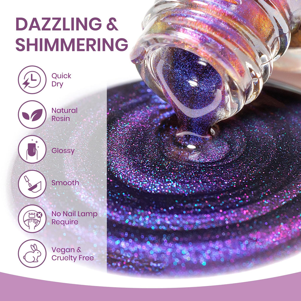 SUPWEE 9D Magnetic Cat Eye Nail Polish Set – Quick-Dry, No UV Lamp, High Gloss