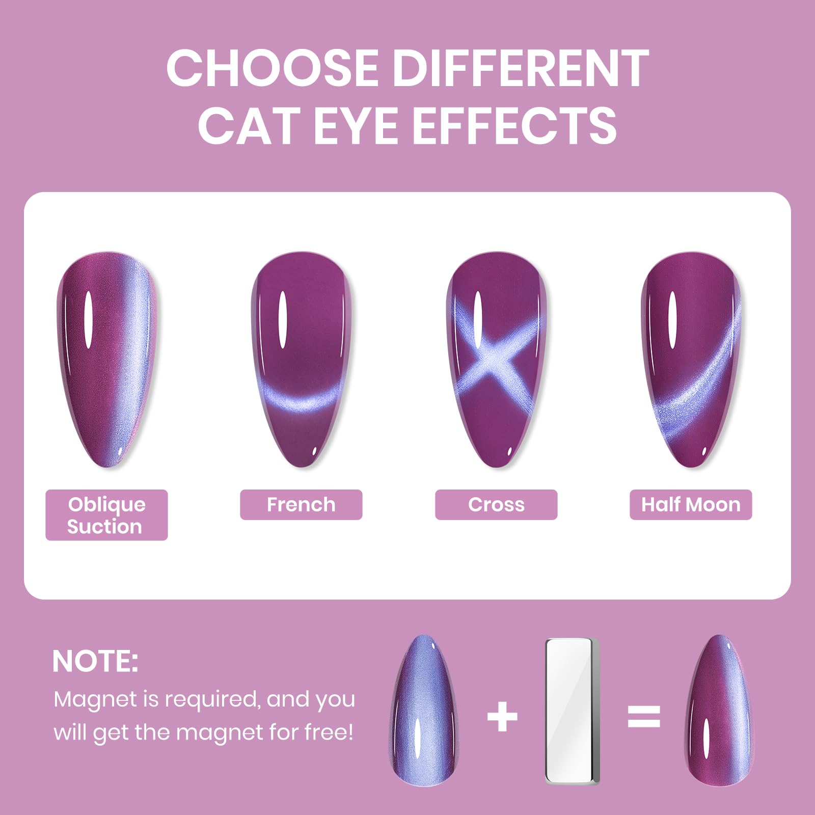 SUPWEE Quick Dry Cat Eye Nail Polish Set – Magnetic, Non-Gel, Air-Dry Gloss