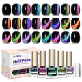 SUPWEE Magnetic Cat Eye Nail Polish Set – 12 Quick-Dry, Air-Dry, Non-Gel, Vegan