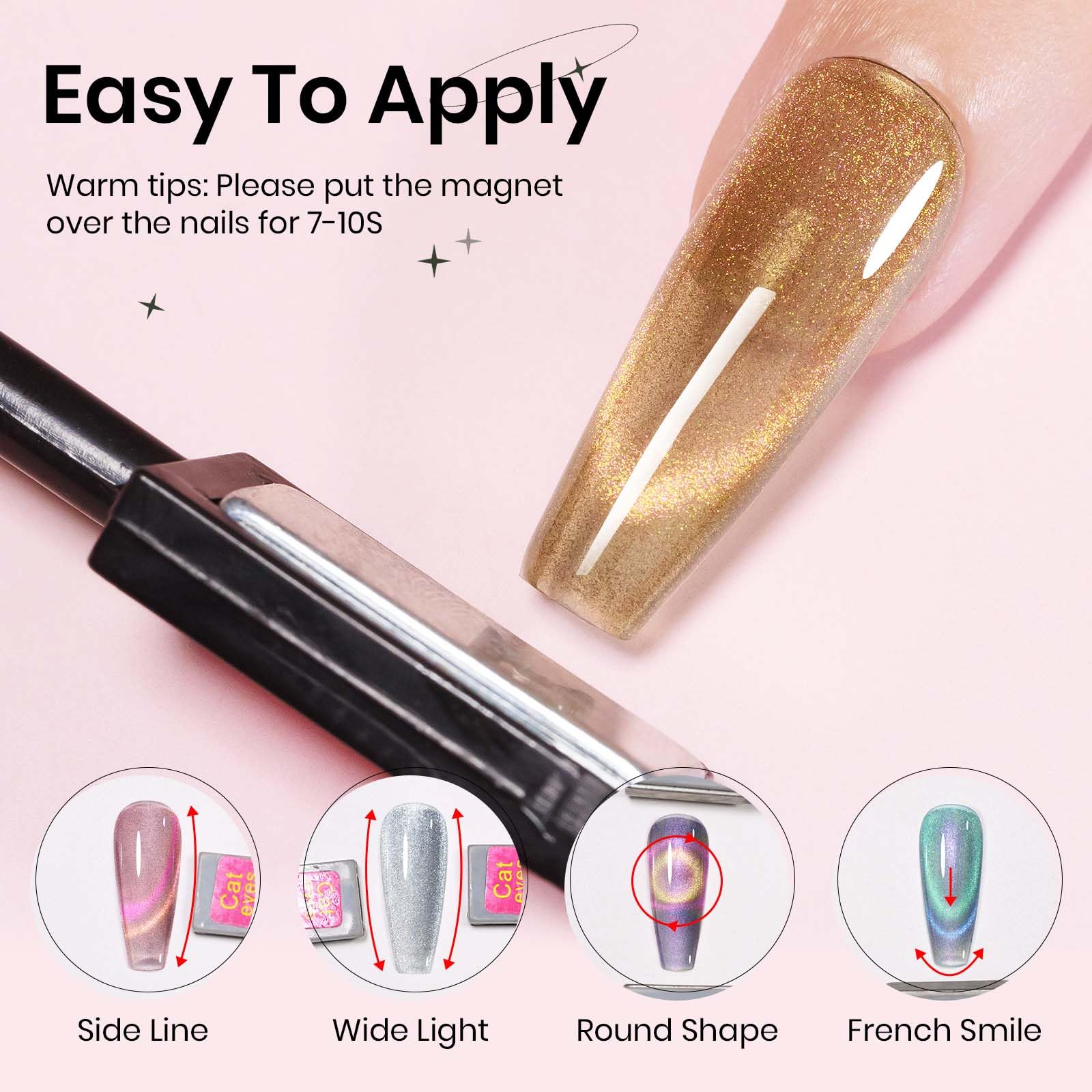 SUPWEE Cat Eye Gel Nail Polish Set – 12 Colors + Magnetic Stick, Galaxy Effect