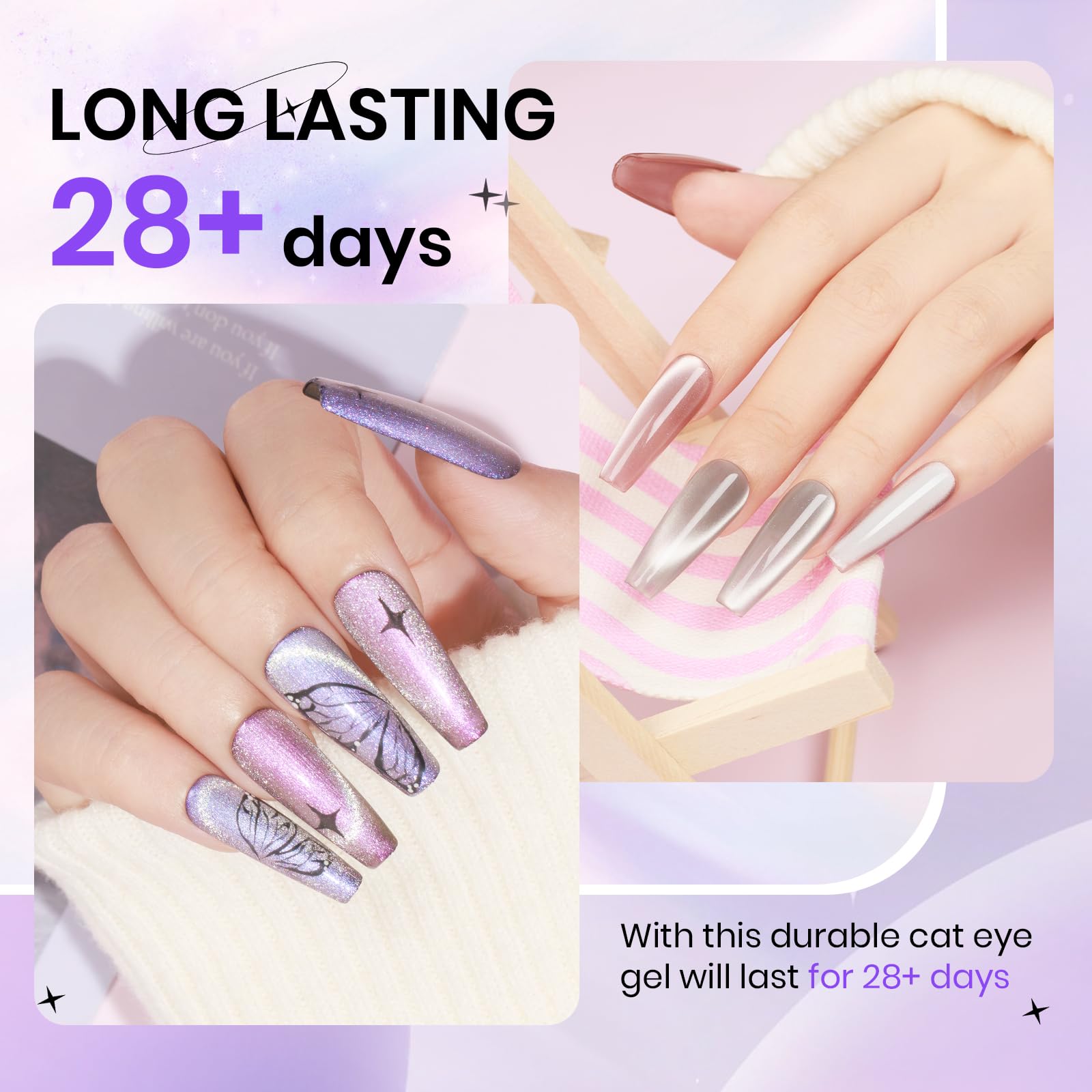 SUPWEE Magnetic Cat Eye Gel Nail Polish Set – 12 Colors + Magnetic Stick for DIY Manicure