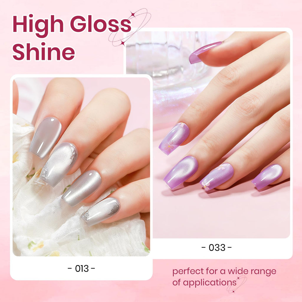SUPWEE 24 Colors Cat Eye Gel Nail Polish Set — Magnetic Cat Eye Gels for DIY Home Manicure