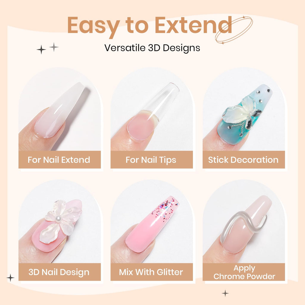 SUPWEE 3D Gel Nail Art Kit — Non-Stick Builder Gels for Extensions, Carving & DIY