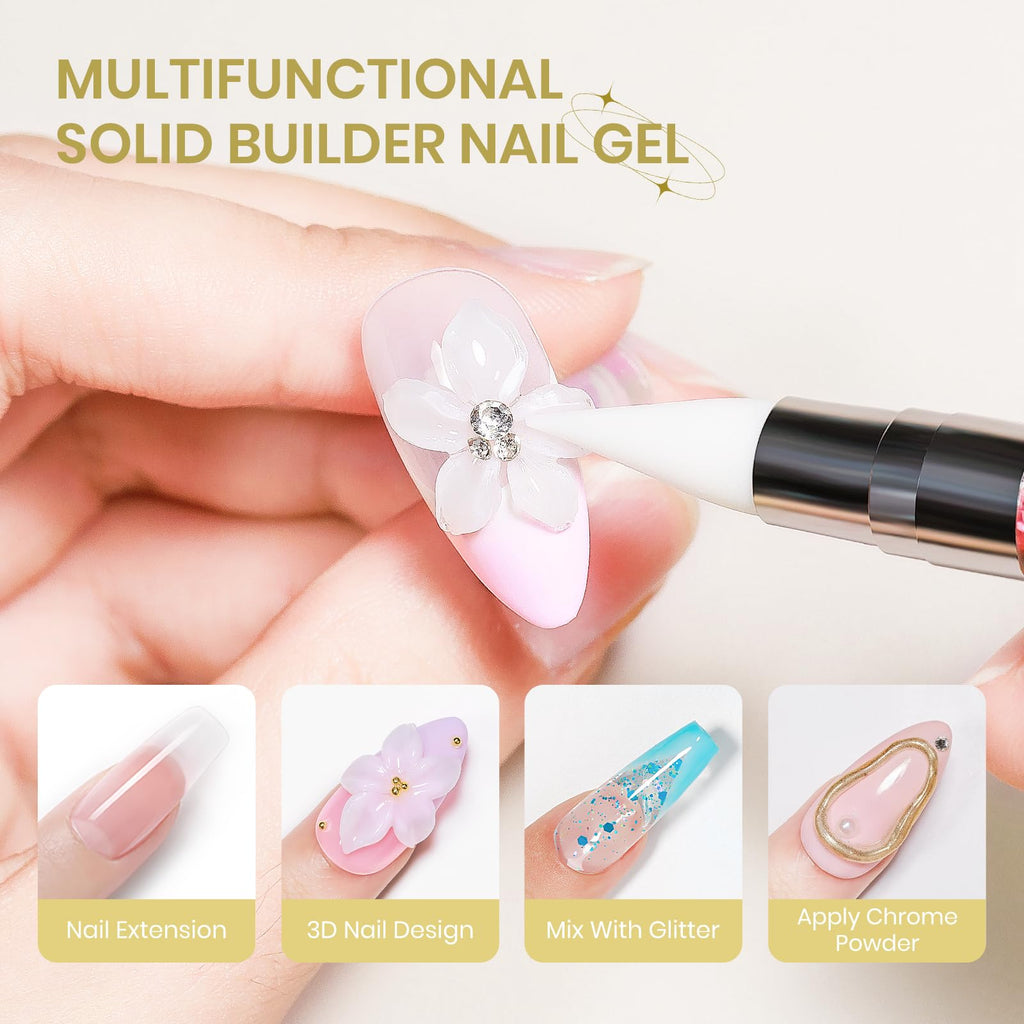 SUPWEE 3D Gel Nail Art Kit 60g White Builder Gel – Non-Sticky & Multi-Purpose Sculpting