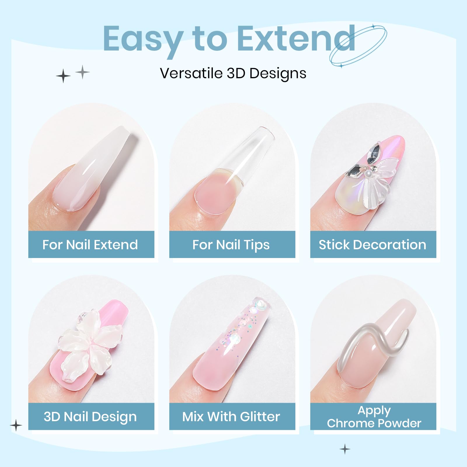 SUPWEE Sculpting Gel Kit – 3D Nail Art Builder Gel for Extensions
