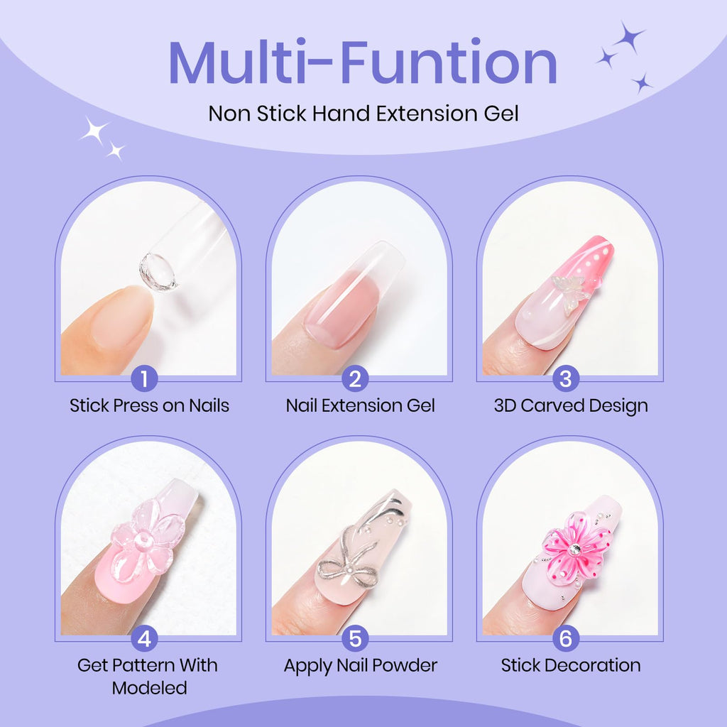 SUPWEE 3D Nail Gel 60G – Clear Builder Gel for Nails, Non-Stick & Long-Lasting