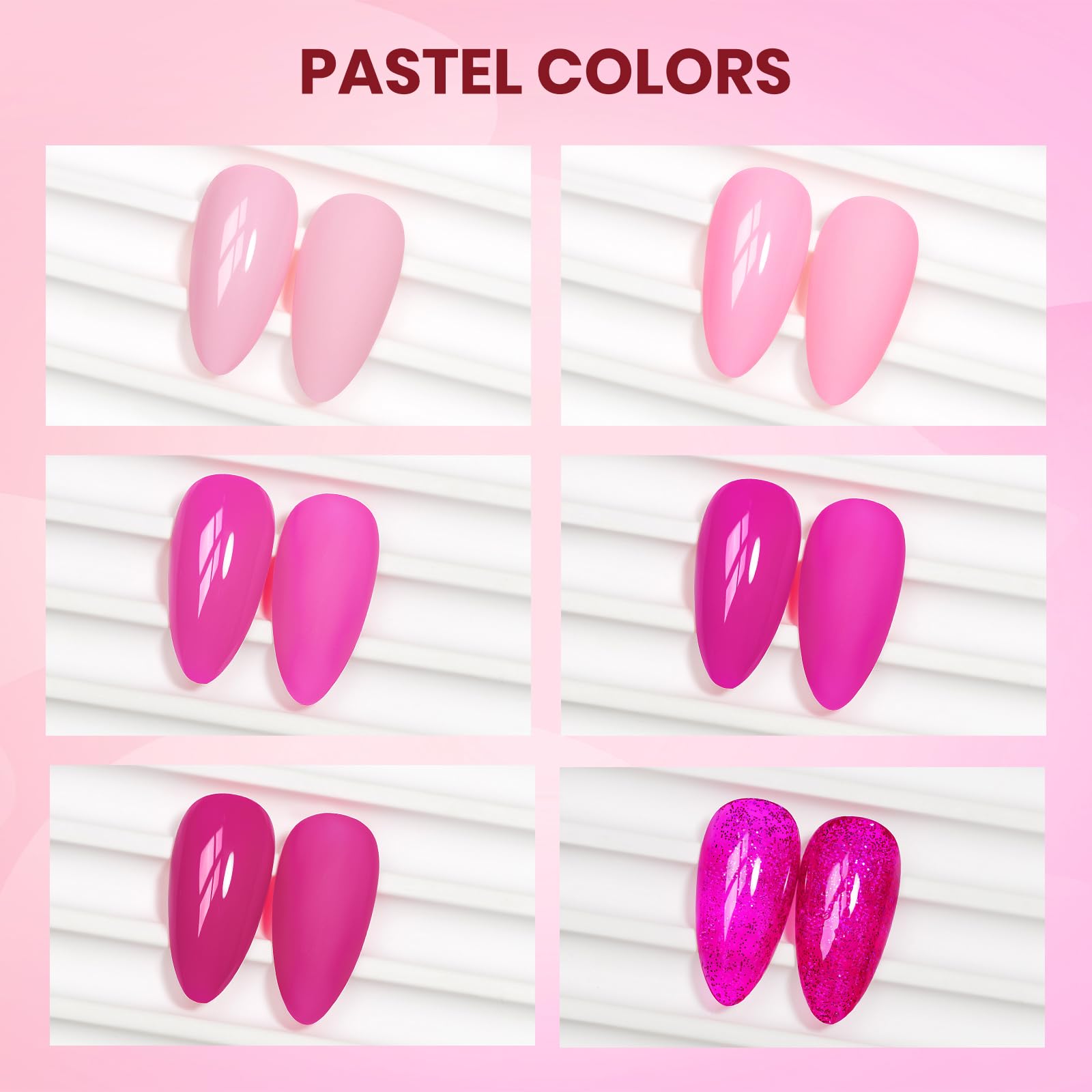 SUPWEE Hot Pink Nail Polish Set – Quick-Dry, High-Gloss Neon Pink Collection for Spring & Summer