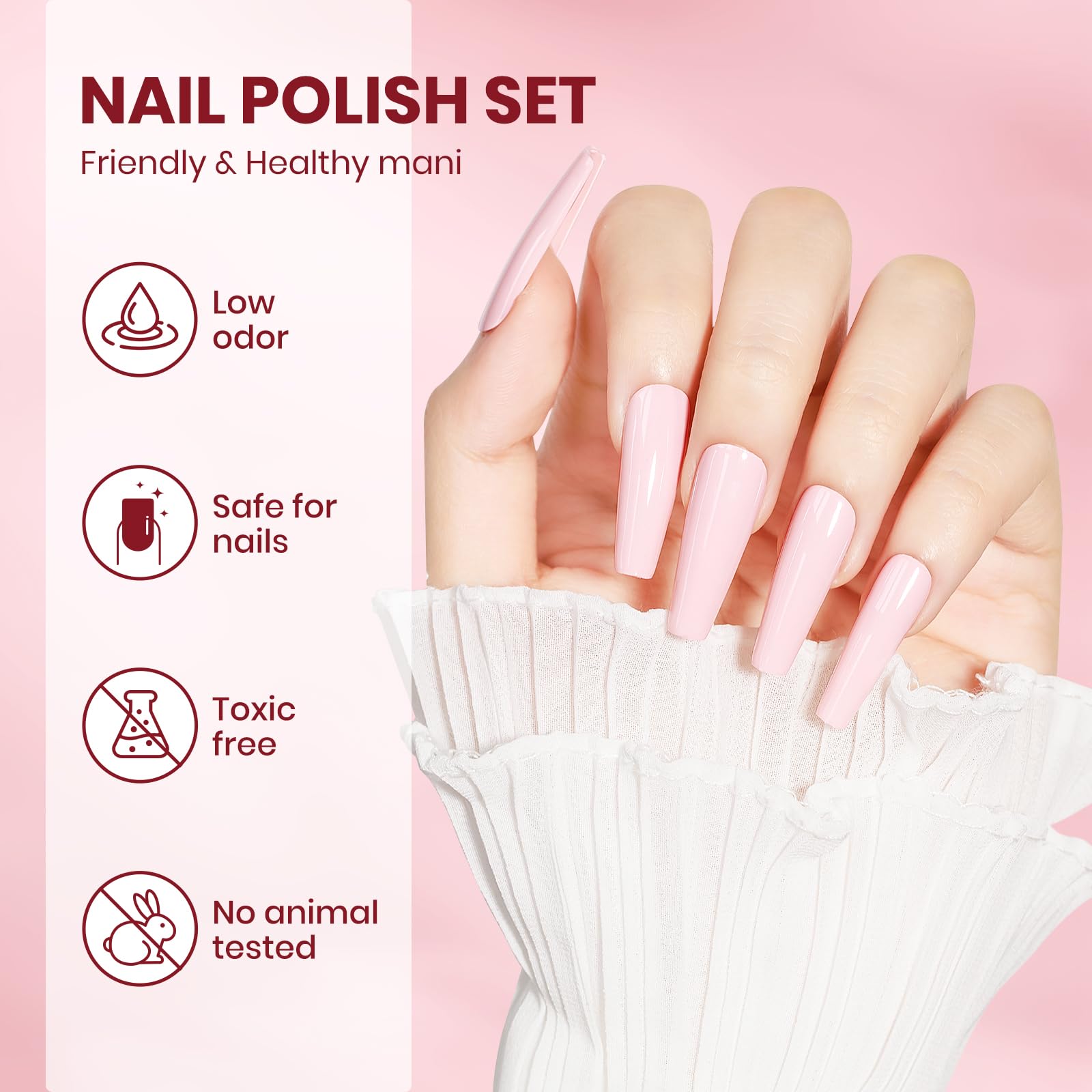 SUPWEE Nude Nail Polish Set – 6 Quick-Dry Neutral Colors for Elegant Manicures