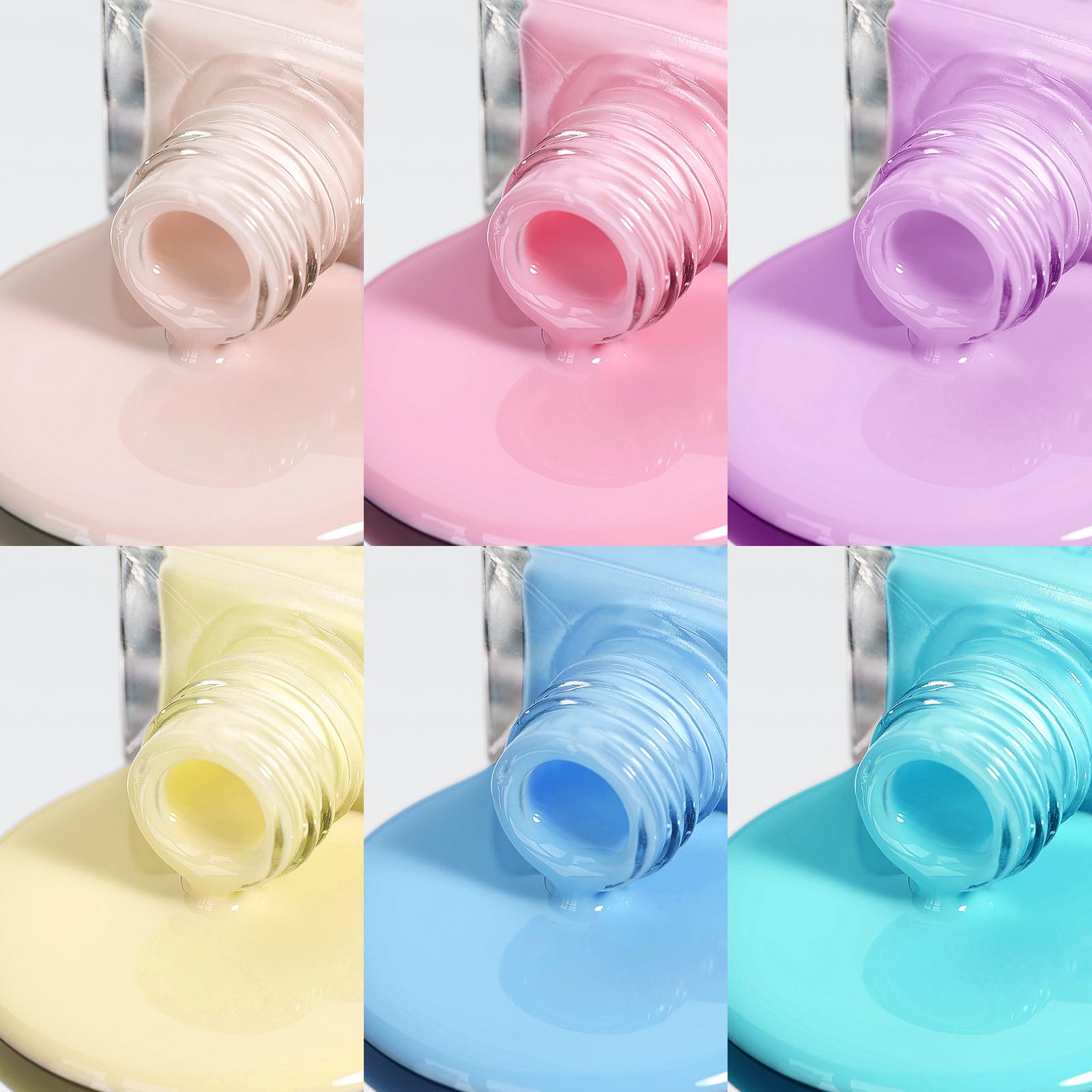 SUPWEE Pastel Nail Polish Set – Quick-Dry Macaron Shades (Pink, Yellow, Purple, Blue, Green)