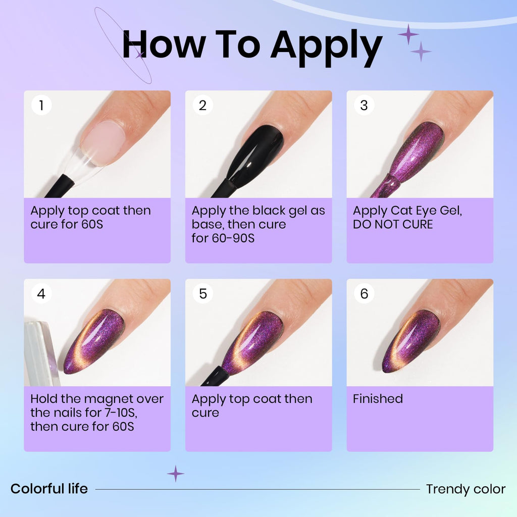 SUPWEE Moonlight & Chameleon Cat Eye Gel Polish Set — 12 Colors + Magnetic Stick for Galaxy Cateye Effects