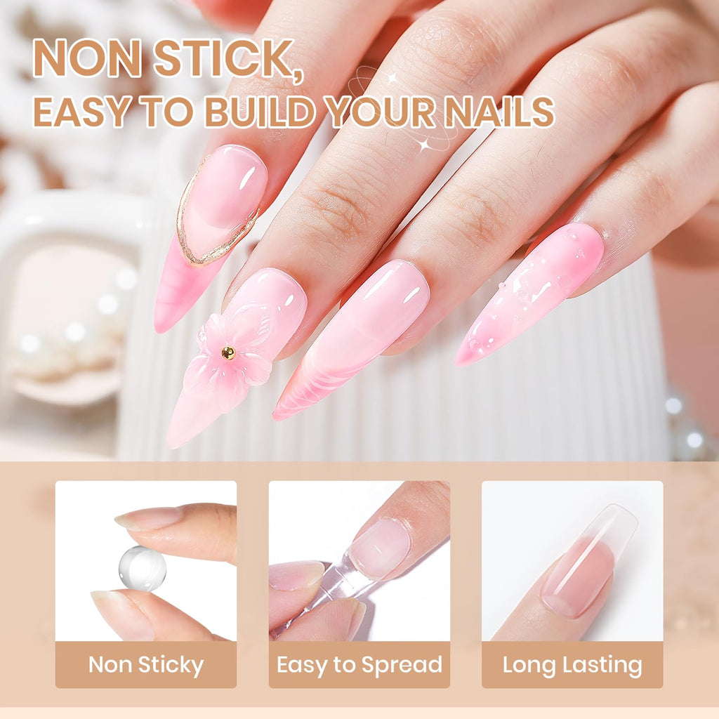 SUPWEE 3D Gel Nail Art Kit — Non-Stick Builder Gels for Extensions, Carving & DIY