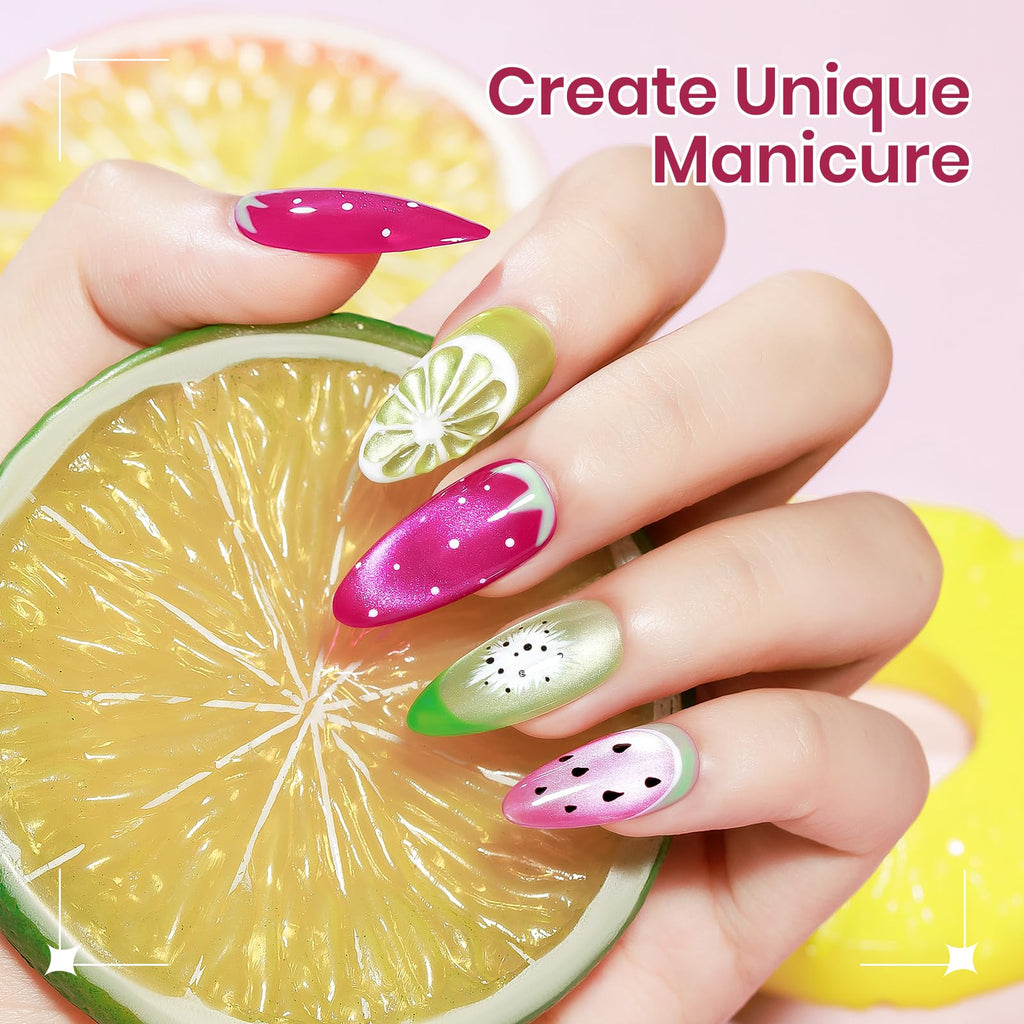 SUPWEE 24 Colors Cat Eye Gel Nail Polish Set — Magnetic Cat Eye Gels for DIY Home Manicure