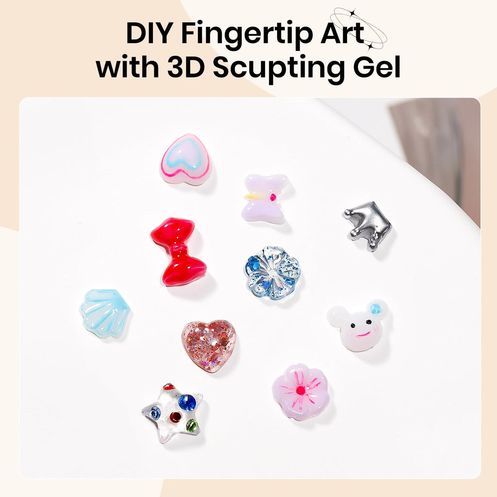 SUPWEE 3D Nail Gel Sculpting Gels – Clear & White Builder Gel for Home Nail Art