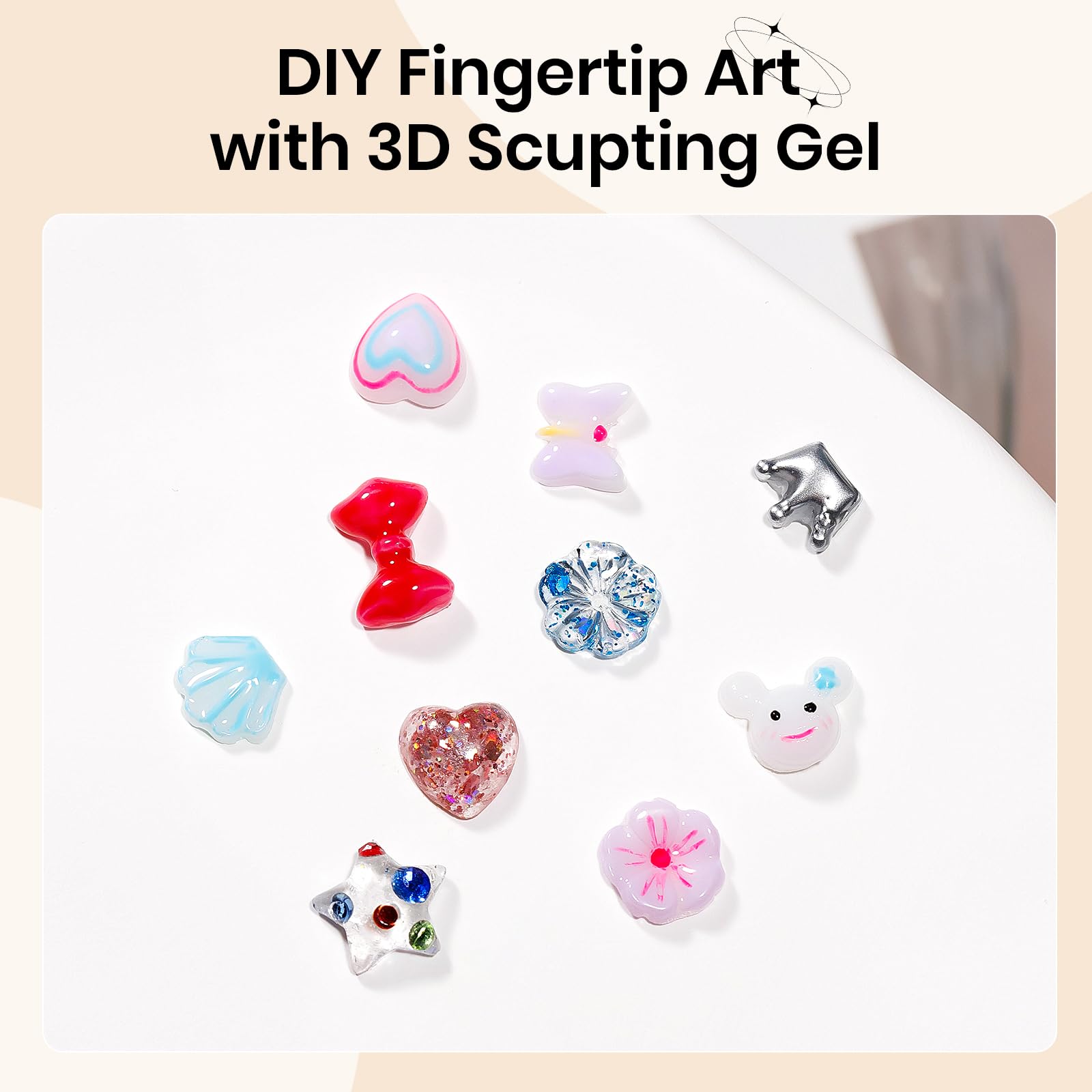SUPWEE 3D Nail Gel Sculpting Gels – Clear & White Builder Gel for Home Nail Art