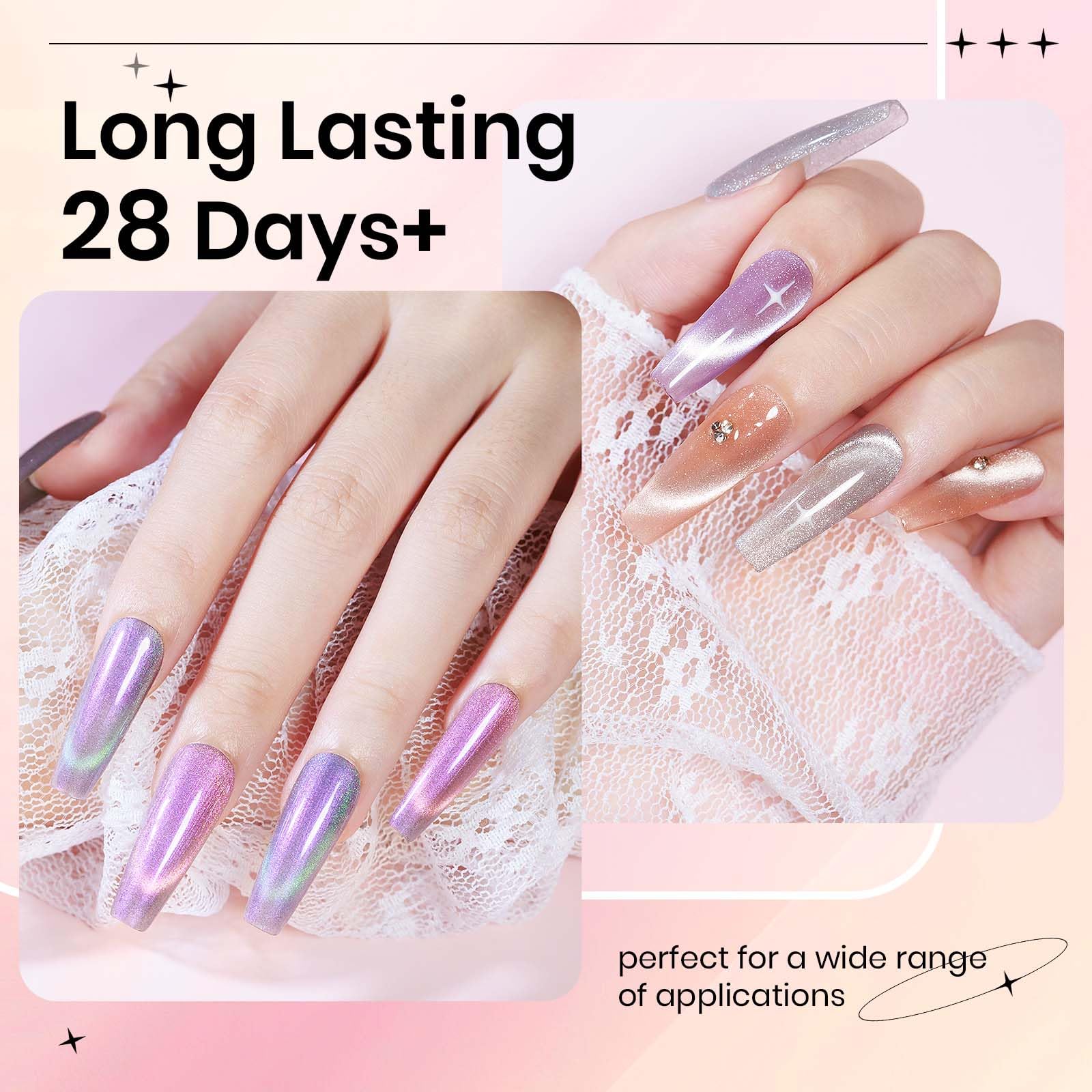 SUPWEE Cat Eye Gel Nail Polish Set – 12 Colors + Magnetic Stick, Galaxy Effect