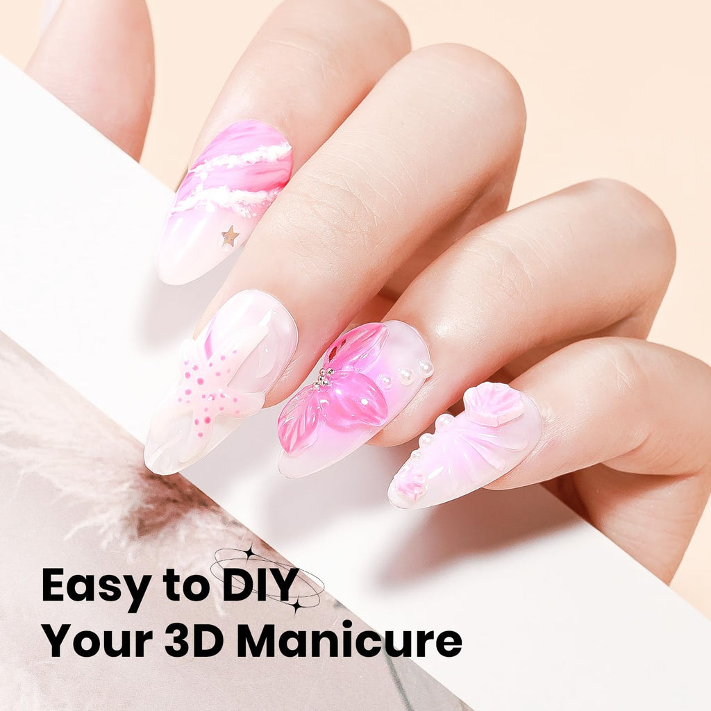 SUPWEE 3D Nail Gel Sculpting Gels – Clear & White Builder Gel for Home Nail Art