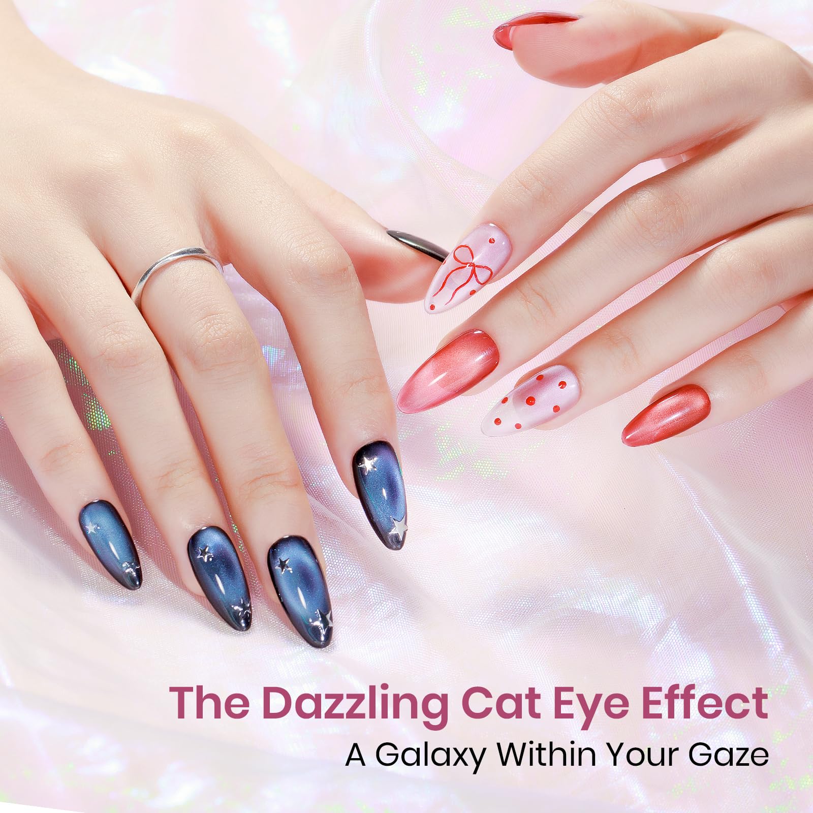 SUPWEE Cat Eye Gel Nail Polish Set – 12 Magnetic Colors, High-Gloss Finish, UV-Cure, Vegan & Non-Toxic, 0.24 fl oz