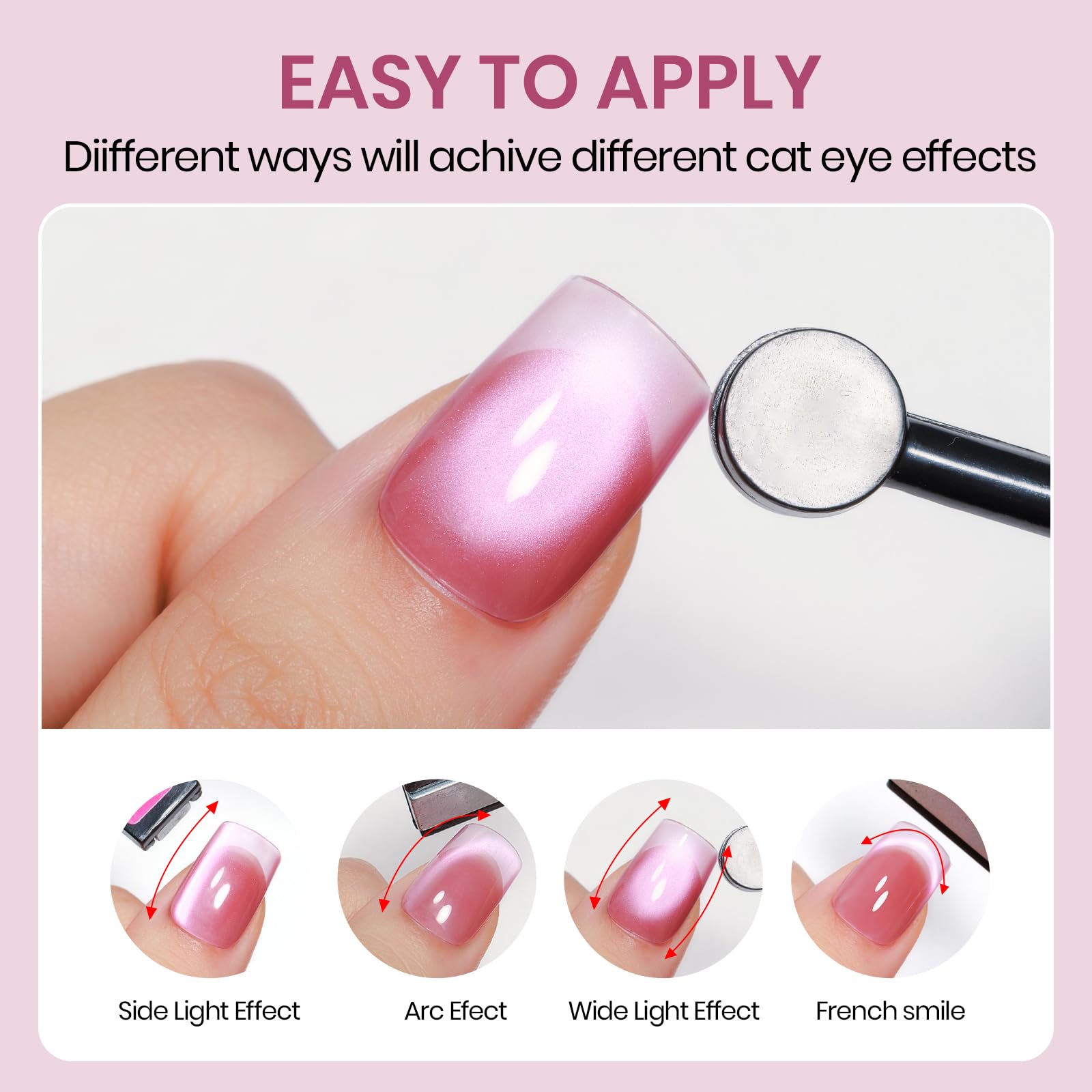 SUPWEE Cat Eye Gel Nail Polish Set – 12 Magnetic Colors, High-Gloss Finish, UV-Cure, Vegan & Non-Toxic, 0.24 fl oz