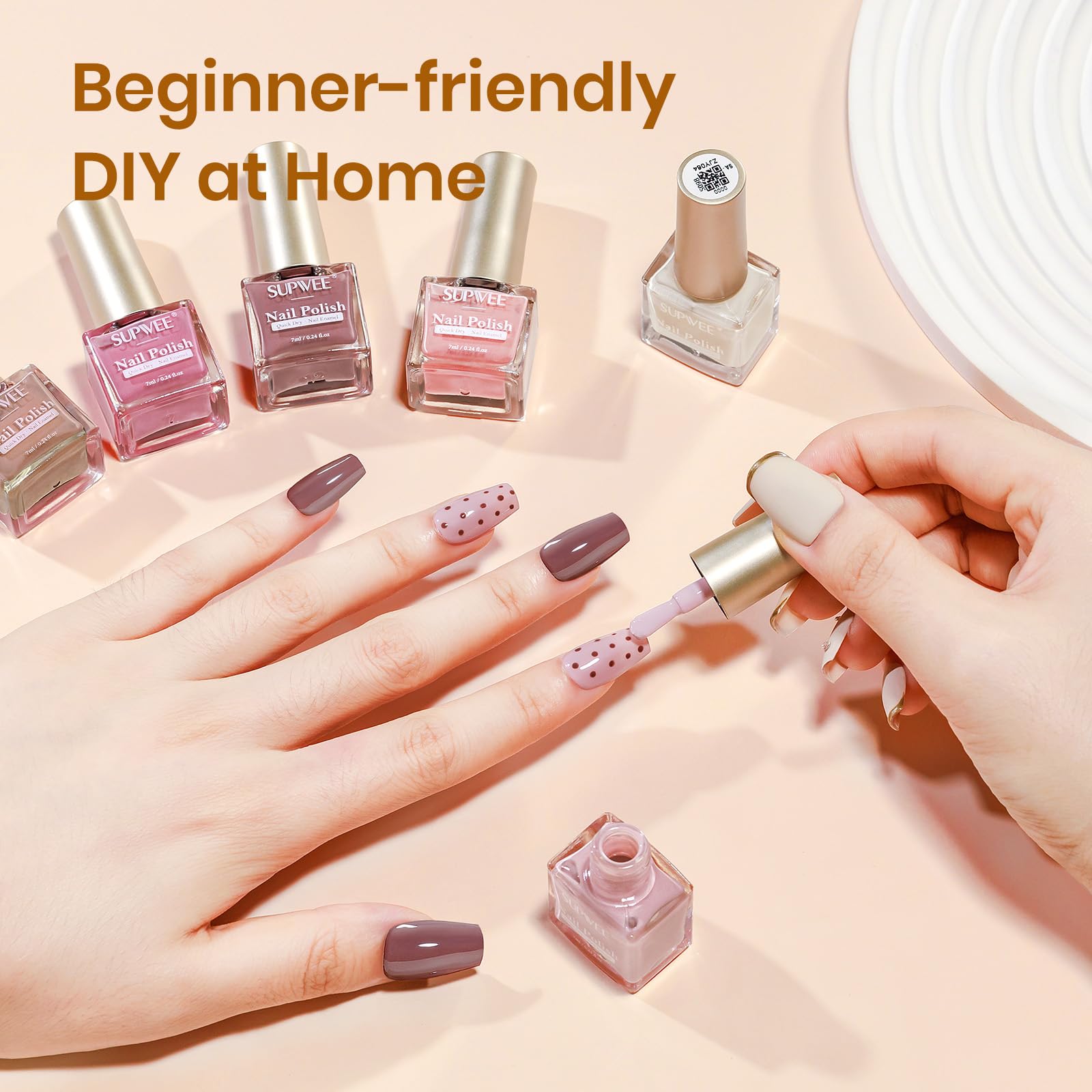 SUPWEE Quick-Dry Fall Winter Nail Polish Set | Fast Air-Dry Non-Gel Lacquer for Home or Salon