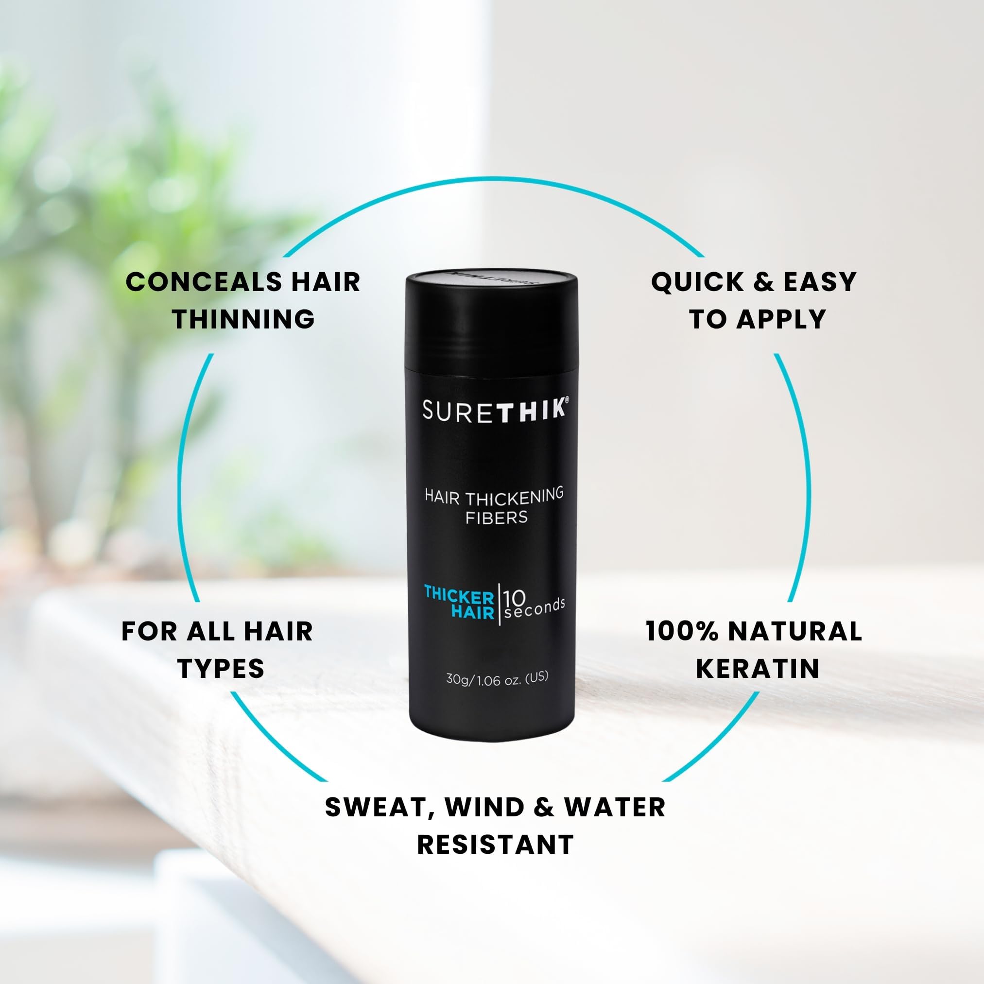 SureThik Hair Thickening Fibers Auburn – Lightweight Volume & All-Day Hold