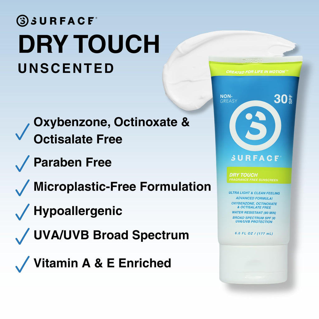 Surface Dry-Touch Lotion Sunscreen SPF 30 – Reef Safe, Ultra-Light, Fragrance Free