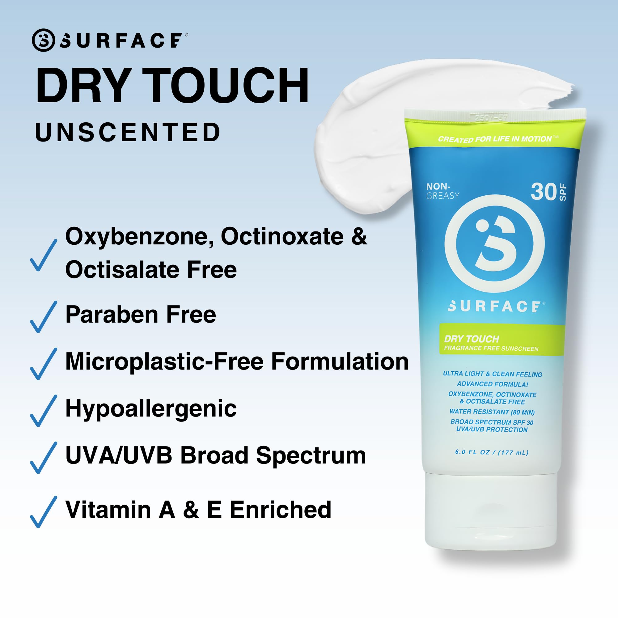 Surface Dry-Touch Lotion Sunscreen SPF 30 – Reef Safe, Ultra-Light, Fragrance Free