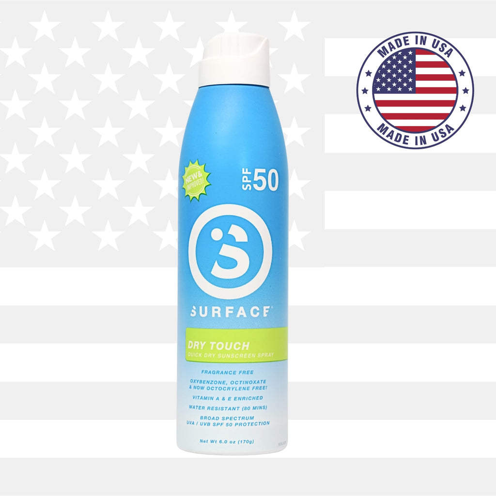 Surface Dry Touch Spray Sunscreen SPF 50 (3-Pack) 6oz – Water-Resistant, Fast-Drying Broad Spectrum