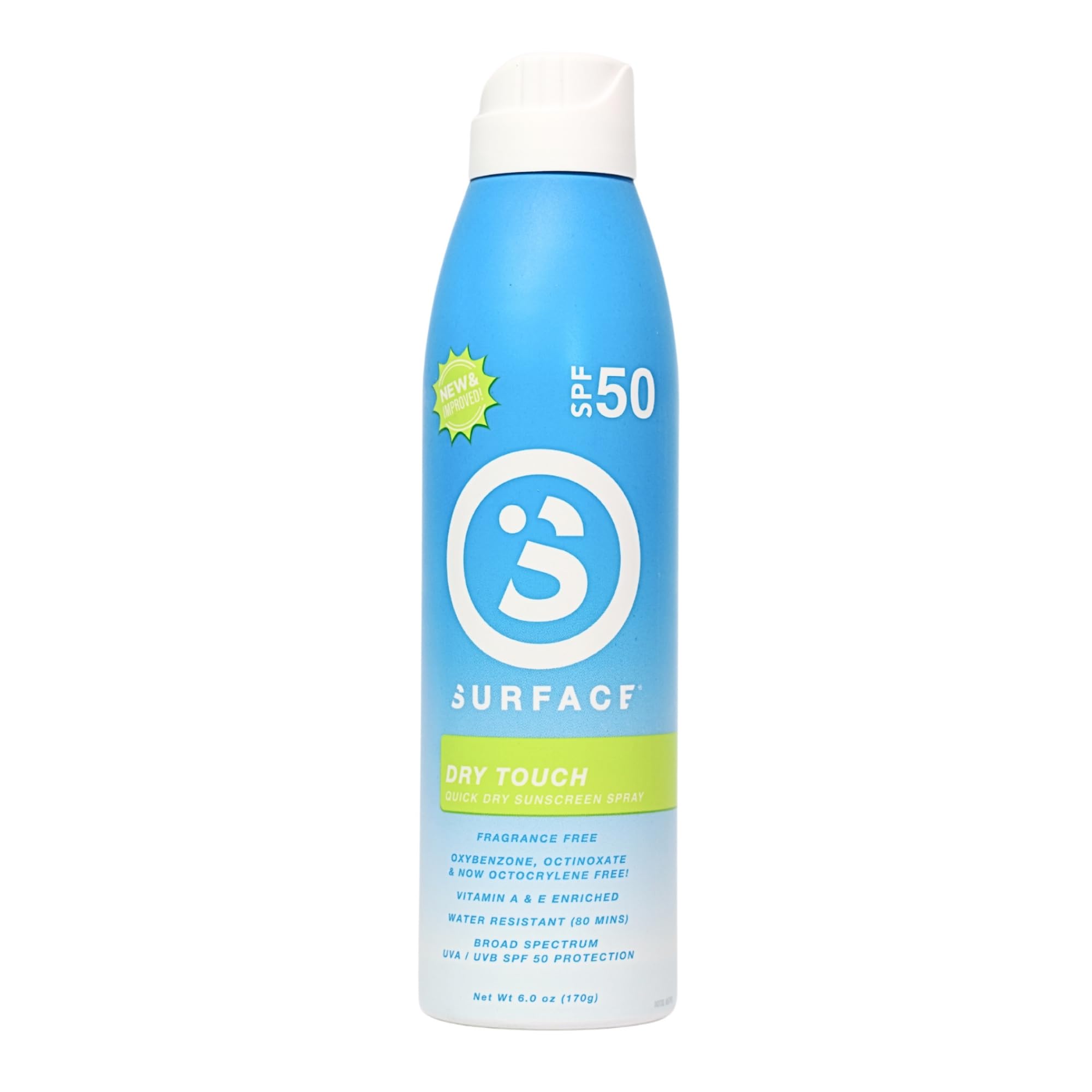 Surface Sunscreen Spray SPF 50 – Natural, Fragrance-Free, Reef-Safe, 6oz