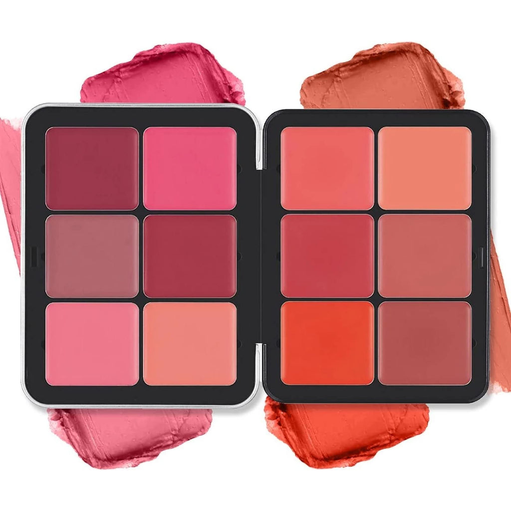 SURORAIN 12 Colors Blush Palette – Long-Wearing Matte Cream Blush for Cheeks & Eyes