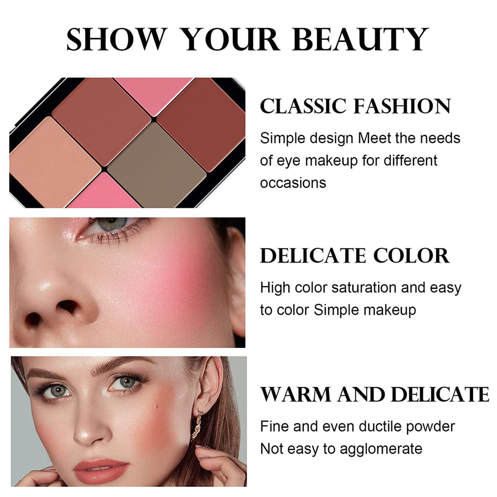 SURORAIN 12 Colors Blush Palette – Long-Wearing Matte Cream Blush for Cheeks & Eyes