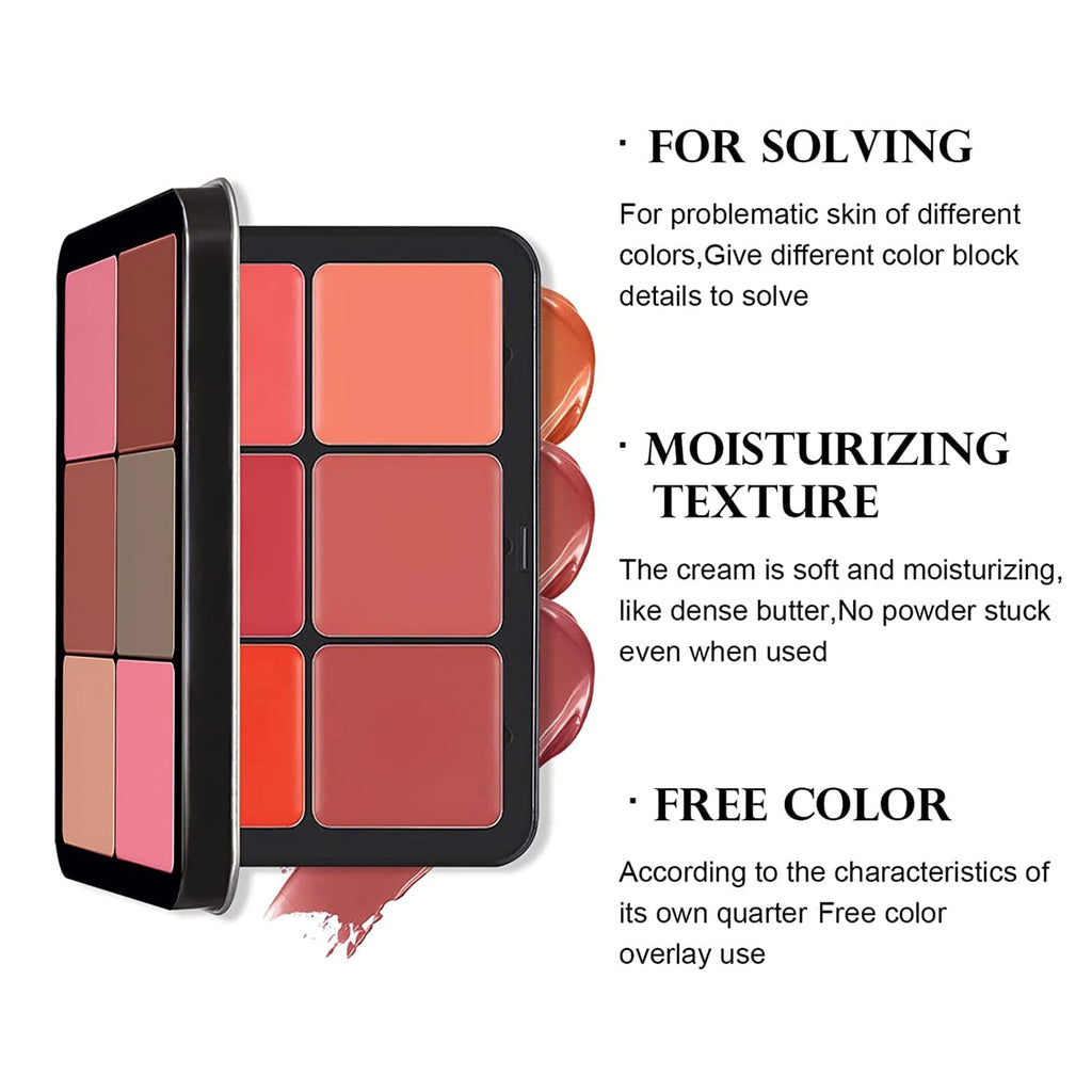 SURORAIN 12 Colors Blush Palette – Long-Wearing Matte Cream Blush for Cheeks & Eyes