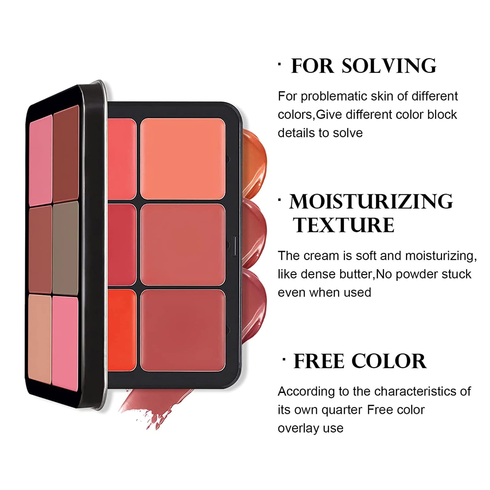 SURORAIN 12 Colors Blush Palette – Long-Wearing Matte Cream Blush for Cheeks & Eyes