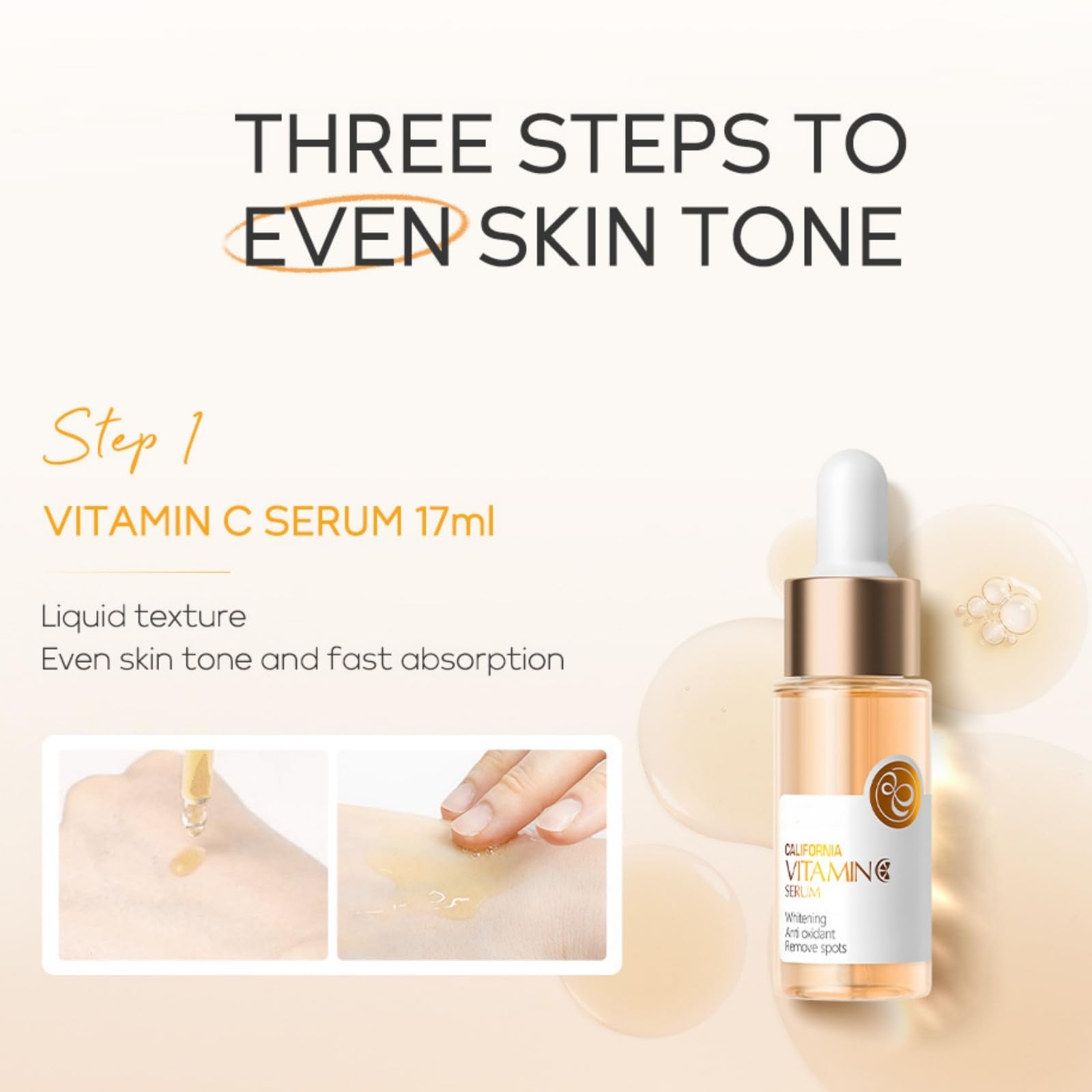SURORAIN Vitamin C Skincare Set – 3-Piece Travel Size Gift for Teens