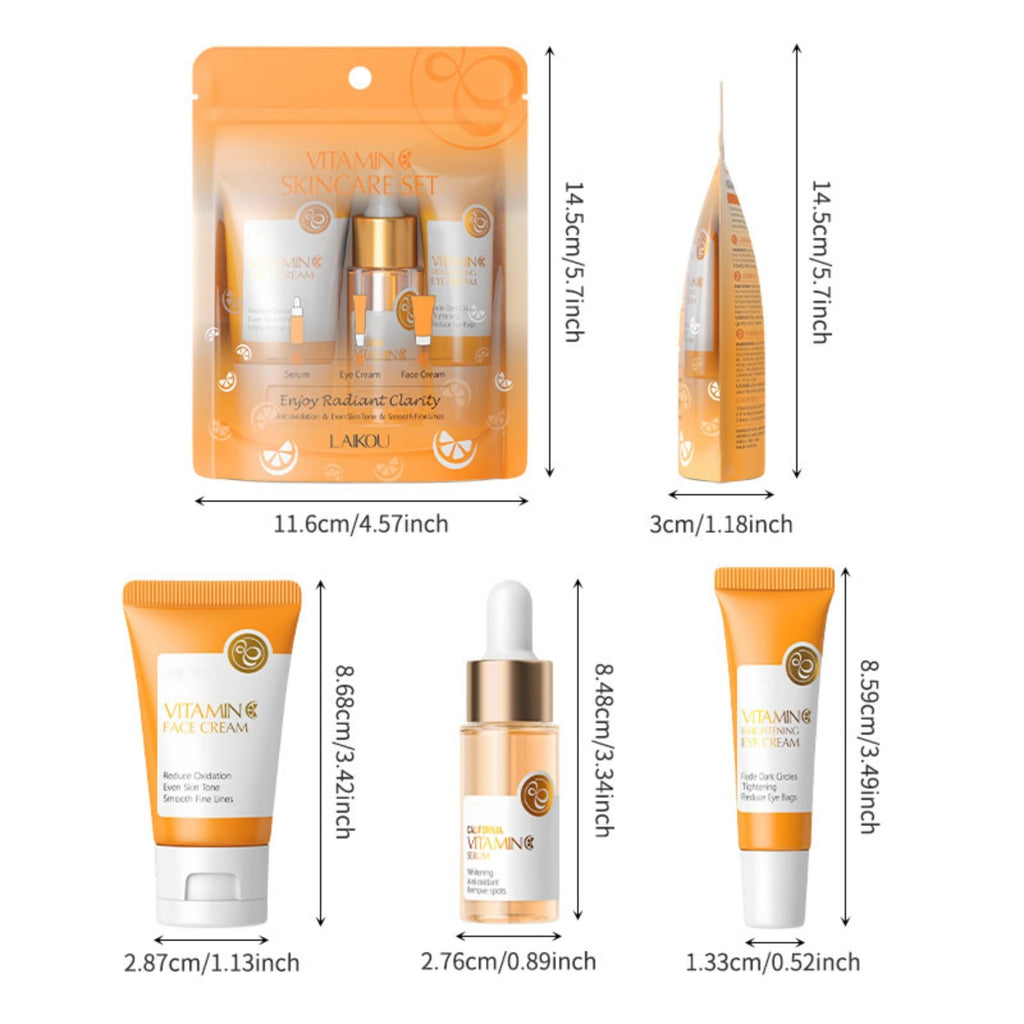SURORAIN Vitamin C Skincare Set – 3-Piece Travel Size Gift for Teens