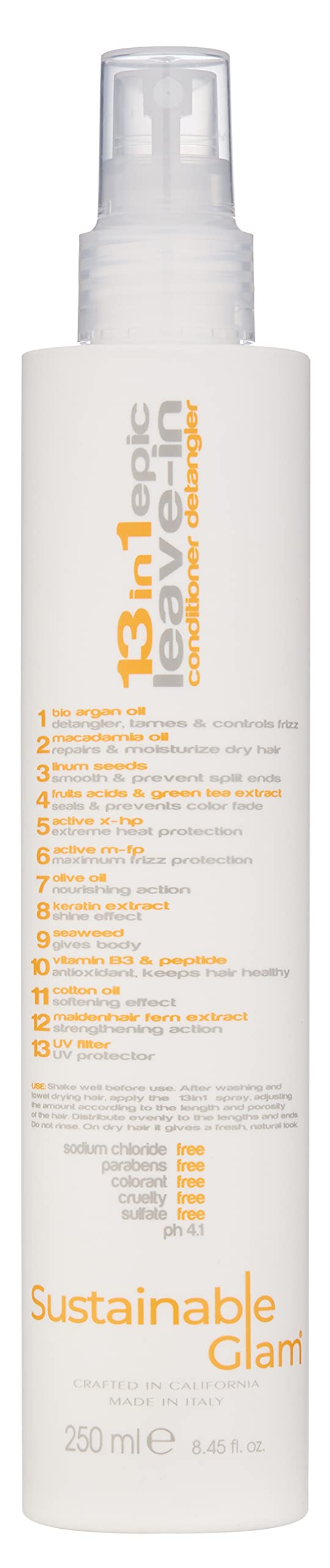 Sustainable Glam 13in1 Epic Leave-In Detangler Spray – Keratin, Argan & Macadamia Oil